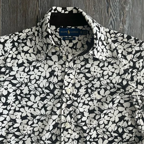 Ralph Lauren Black and White Floral Shirt - Picture 2 of 7